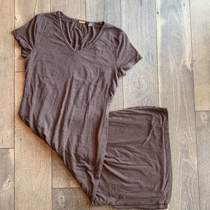 TAHARI Woman's Shortsleeve Brown Dress Sz S